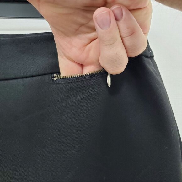 Talbots Women's Vintage Black Stretch Flat Front Dress Pants Trousers Size 12 - Picture 2 of 7